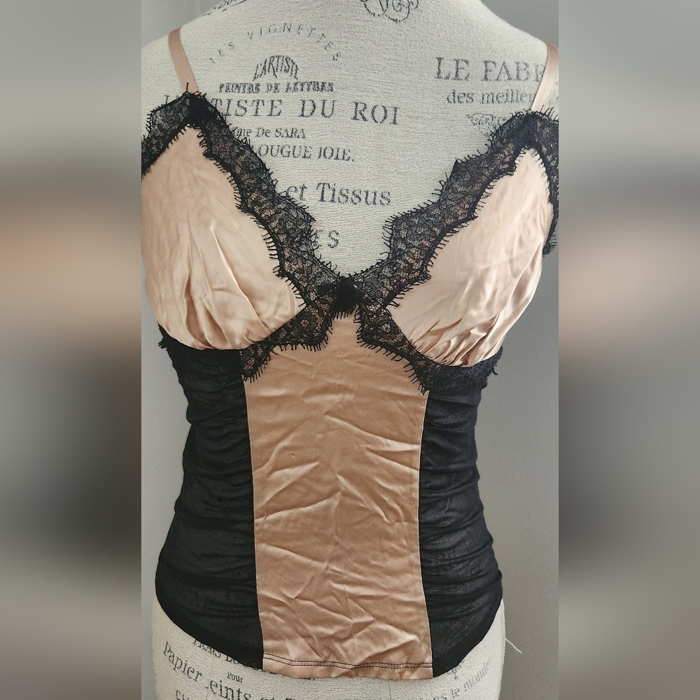 VICTORIA'S SECRET meash/ satin tank top in size S